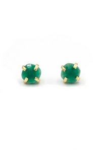 Encaged Green Onyx Studs