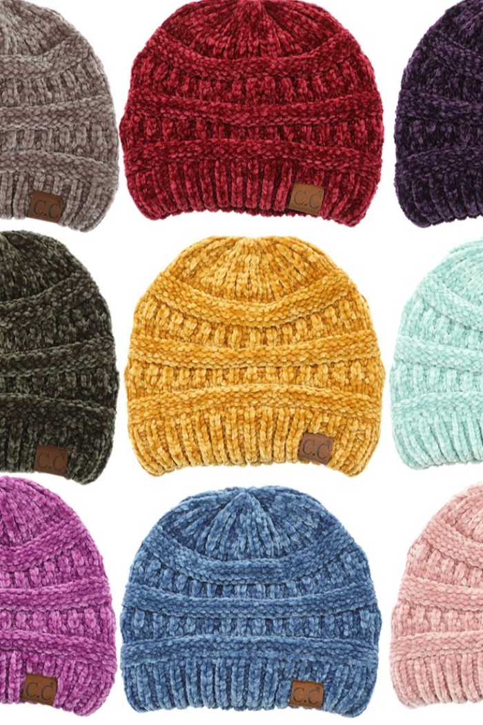 Ribbed Chenille Beanie