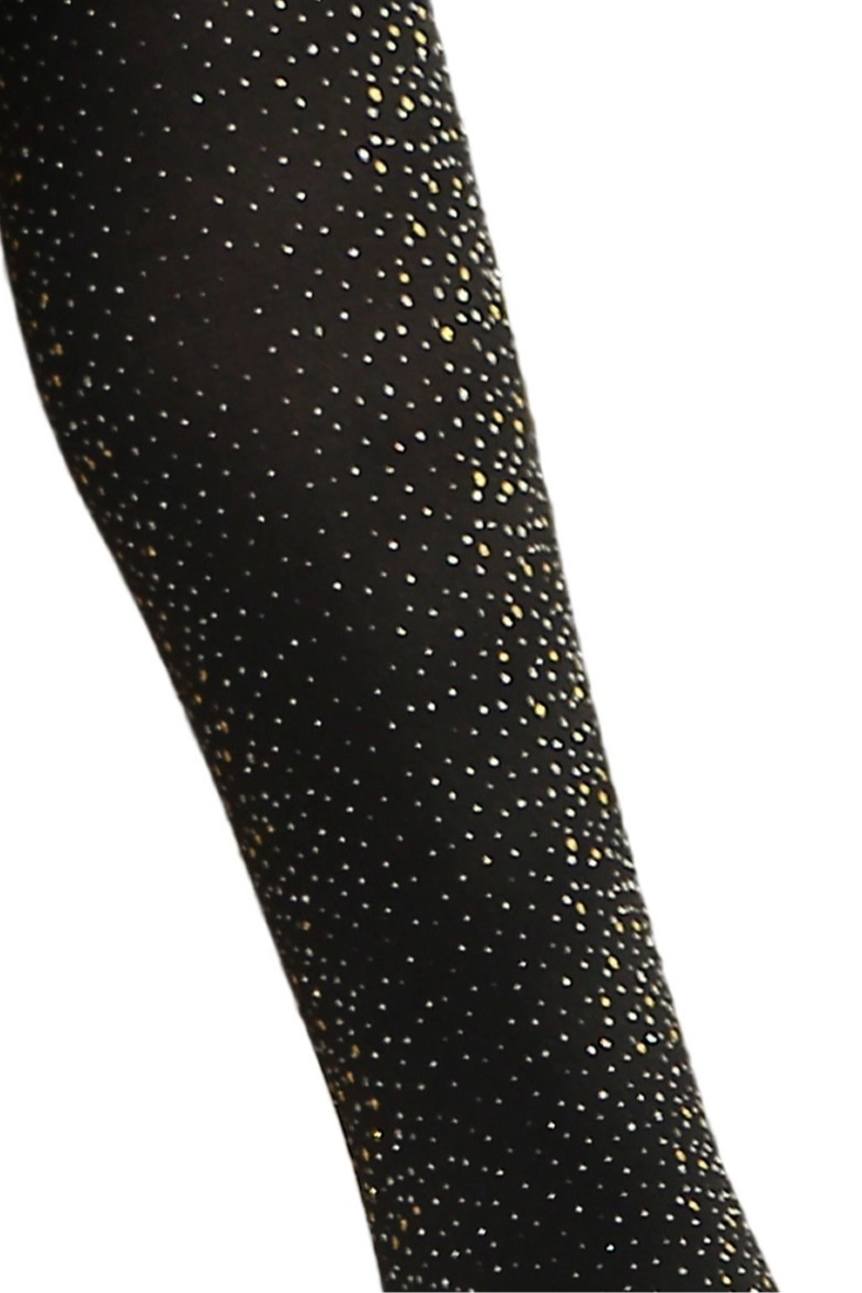 Opaque Fancy Rhinestone Front Tights