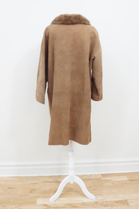 Vintage Tan Suede Leather Overcoat