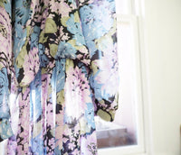 Vintage Purple & Blue Floral Midi Dress