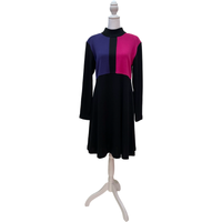 Black Turtleneck Mod Colorblock Dress