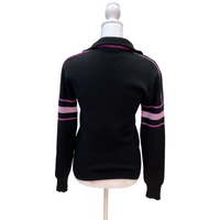 Purple Striped Quarter-Zip Sweater