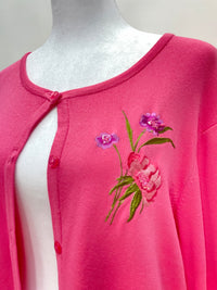 Pink Embroidered Cardigan