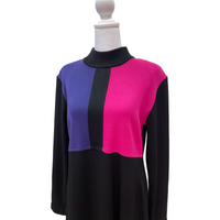 Black Turtleneck Mod Colorblock Dress