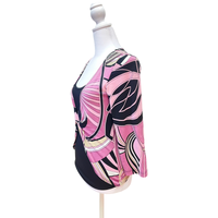 Vintage Black and Pink Abstract Print Top