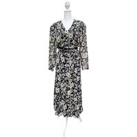 Vintage Navy Floral Maxi Dress