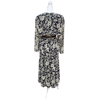 Vintage Navy Floral Maxi Dress