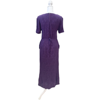 Vintage Purple Textured  Midi Dress