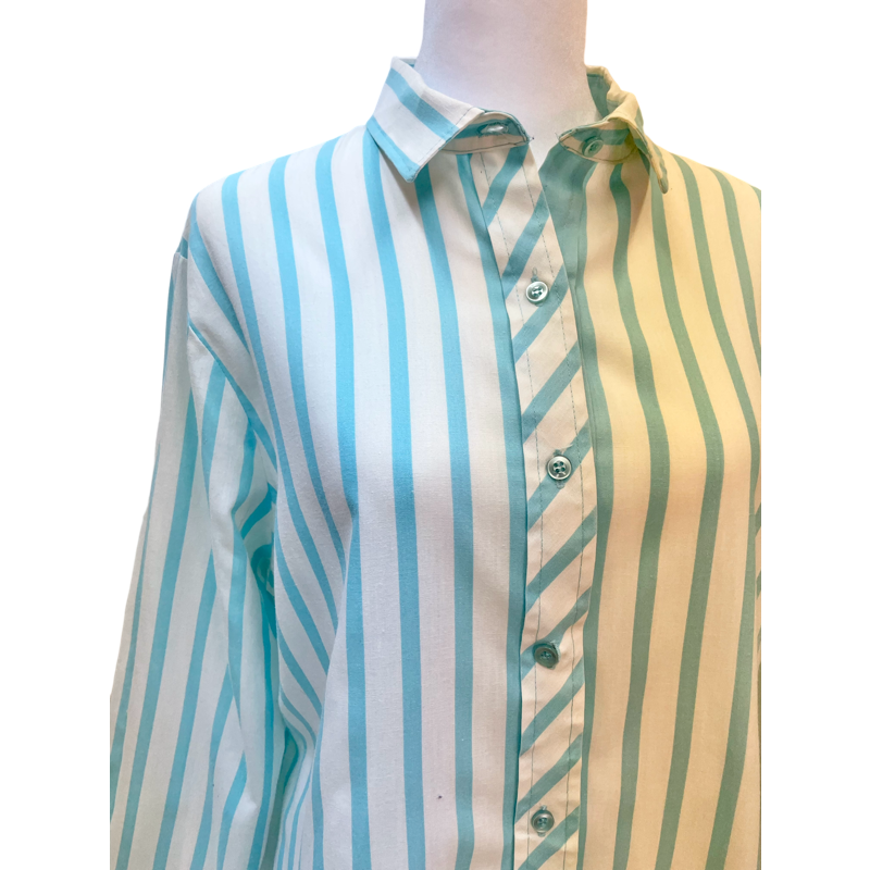 Vintage Blue Stripe Button-up Shirt