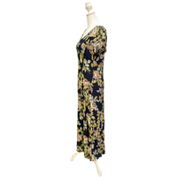 Vintage Rose Floral Navy Dress