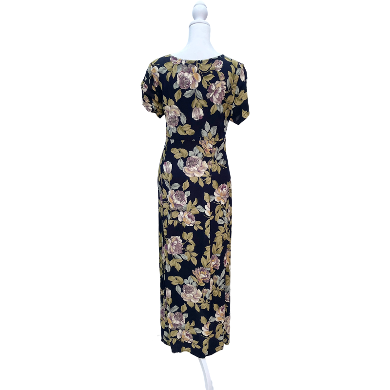 Vintage Rose Floral Navy Dress