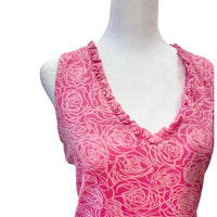 Vintage Pink Rose Mesh Top