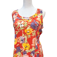 Vintage Orange-Red Floral Sundress