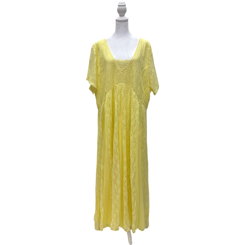 Vintage Yellow Lace Dress