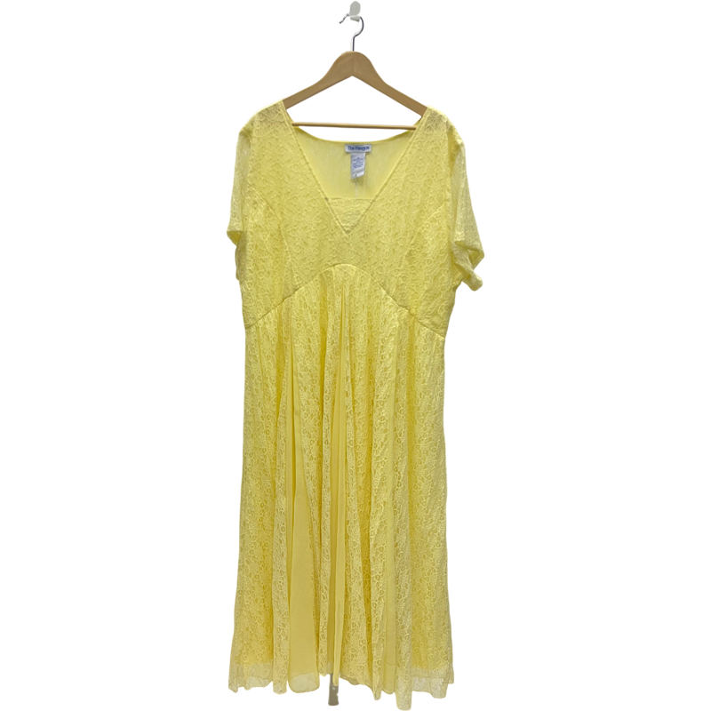 Vintage Yellow Lace Dress