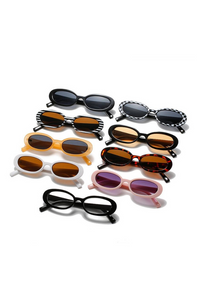 Oval Hip-Hop Retro Small-Frame Sunglasses