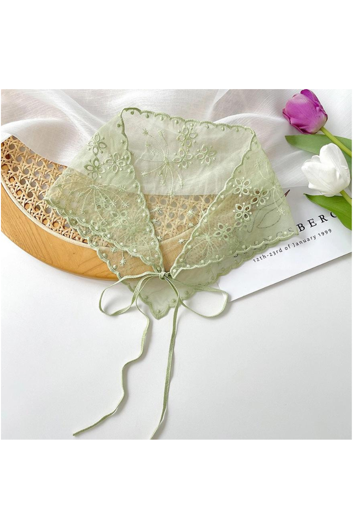 Simple Solid Color Hollow Lace Scarf