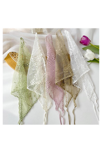 Simple Solid Color Hollow Lace Scarf