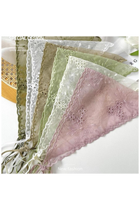 Simple Solid Color Hollow Lace Scarf