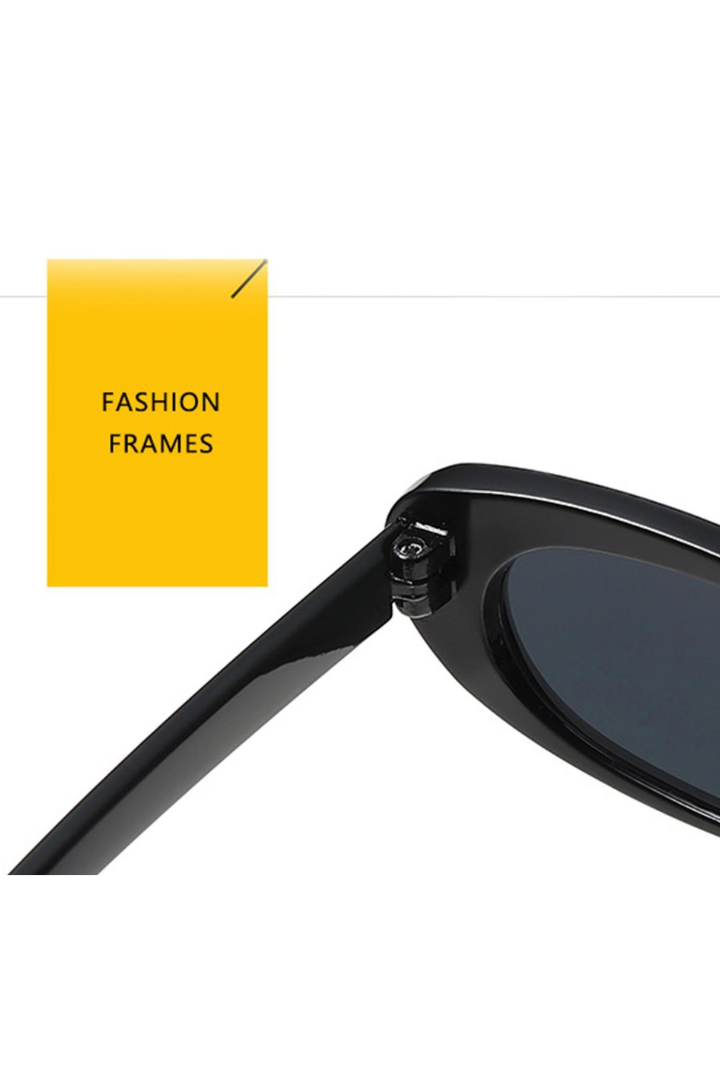 Women Narrow Frame Retro Oval Sunglasses