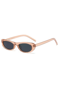 Women Narrow Frame Retro Oval Sunglasses