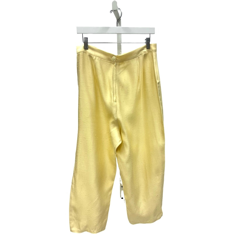 Vintage Yellow Embroidered Capri Pant