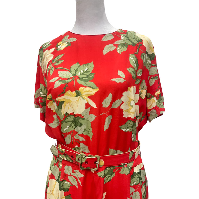 Vintage Red Floral Carol Anderson Dress