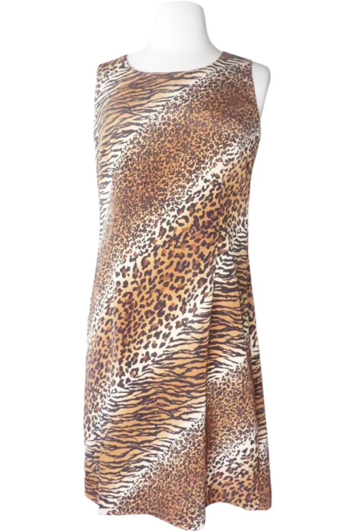 Vintage Cheetah Print Tailored Dress