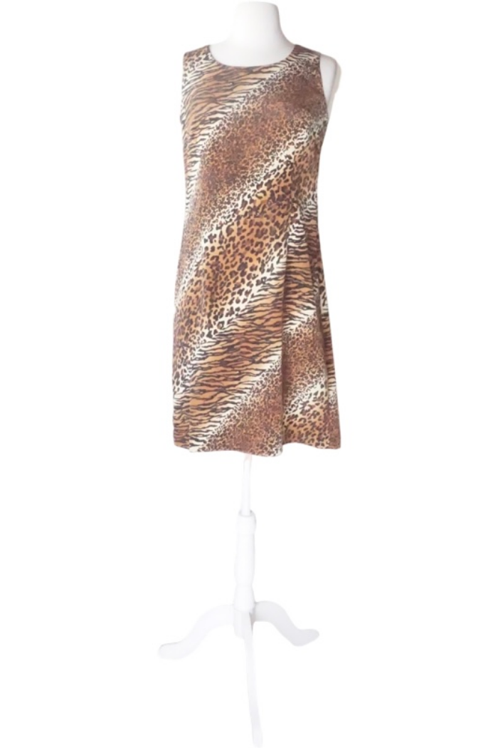 Vintage Cheetah Print Tailored Dress