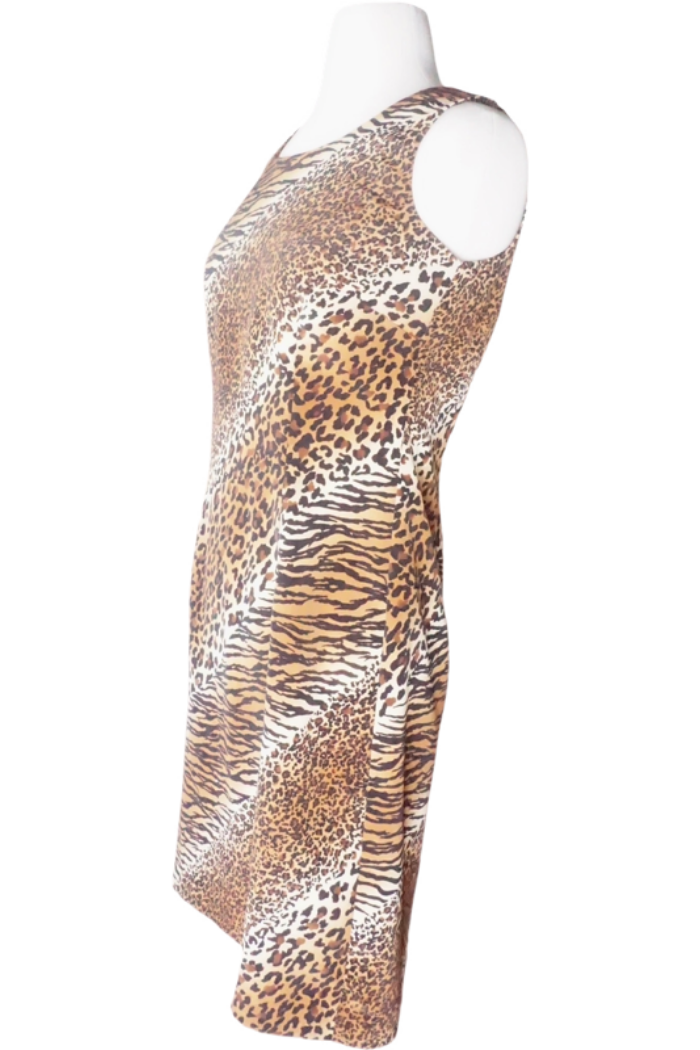 Vintage Cheetah Print Tailored Dress