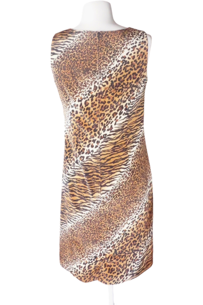 Vintage Cheetah Print Tailored Dress