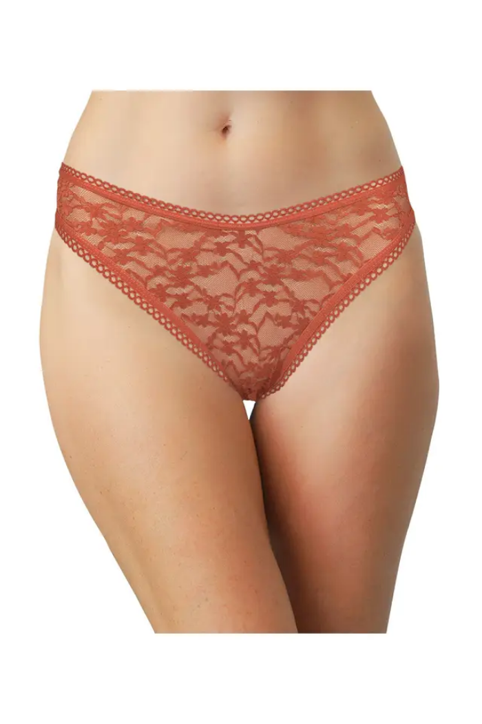 High Leg Daisy Lace Cheeky with Picot Trim