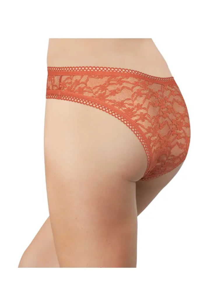 High Leg Daisy Lace Cheeky with Picot Trim