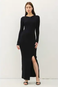 Long Sleeve Round Neck Maxi Sweater Dress