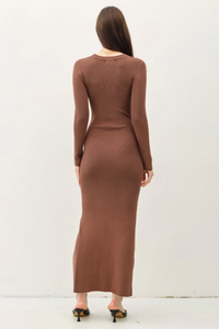 Long Sleeve Round Neck Maxi Sweater Dress