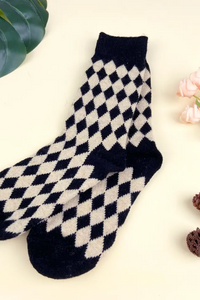 Thickened Cashmere Rhombus Warm Socks