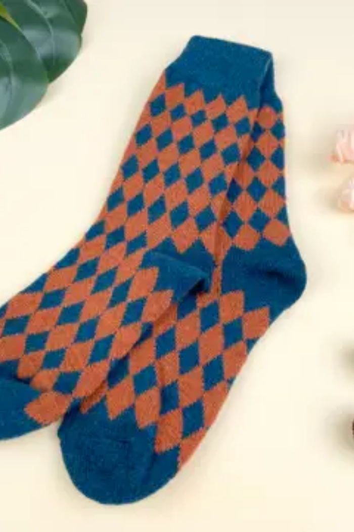 Thickened Cashmere Rhombus Warm Socks