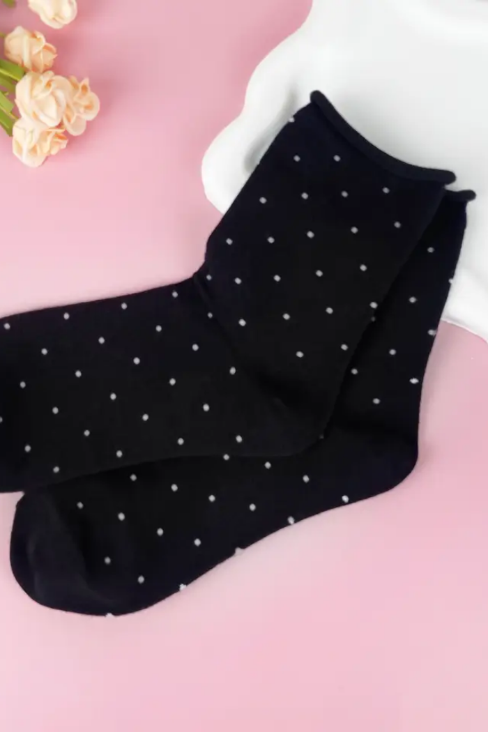 Rolled Edge Polka Dot Socks