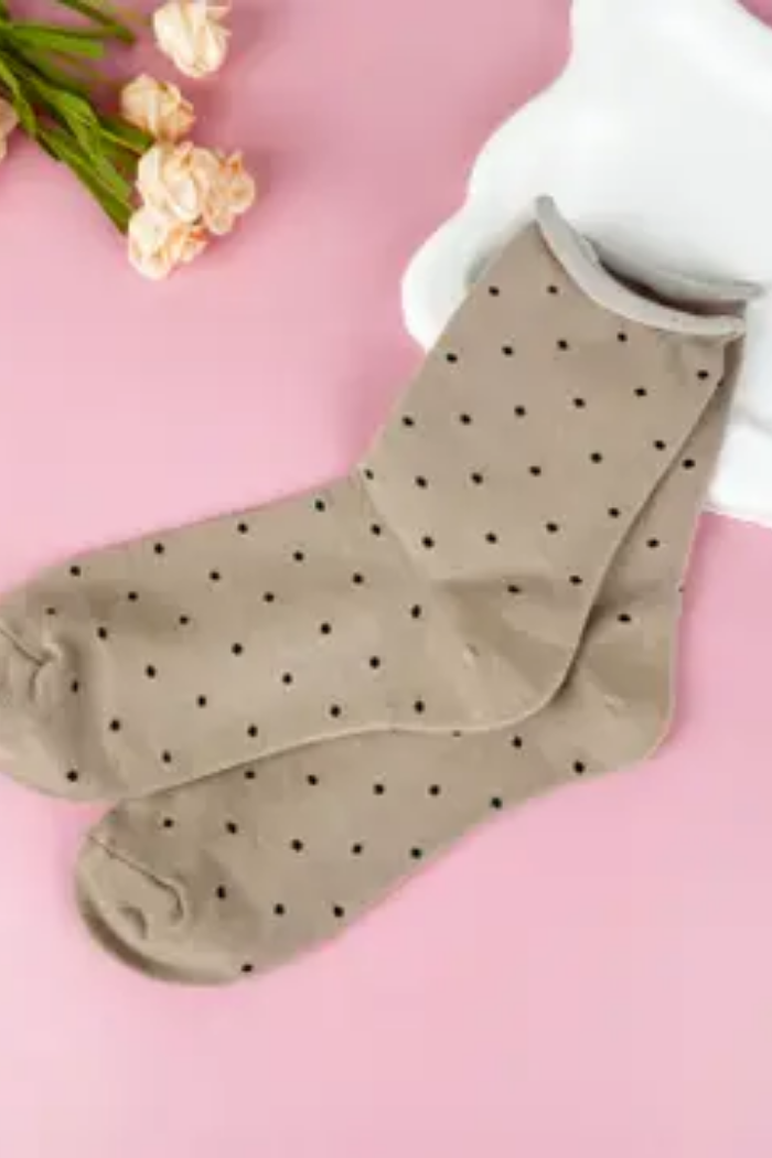 Rolled Edge Polka Dot Socks