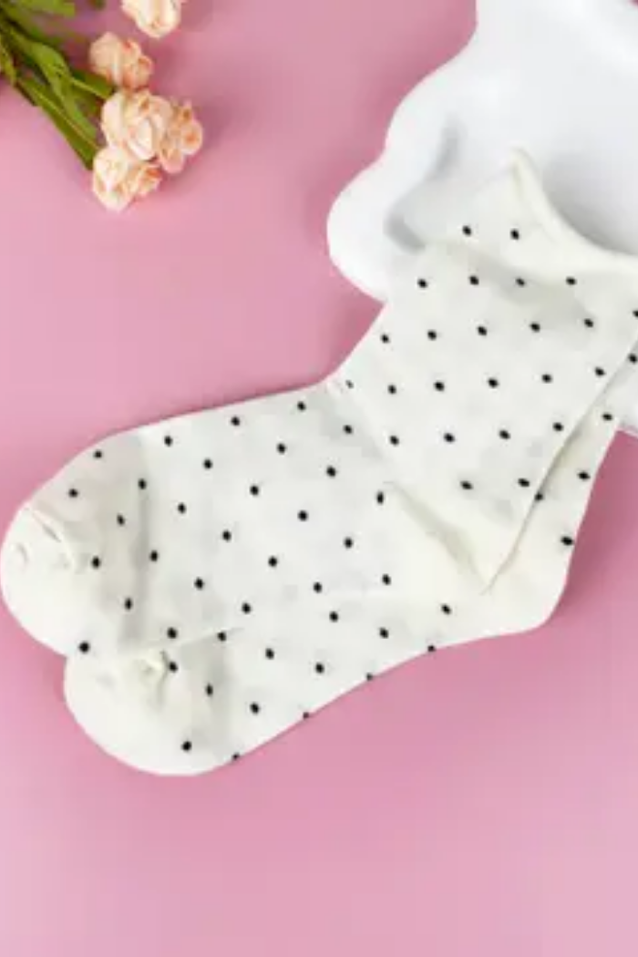 Rolled Edge Polka Dot Socks