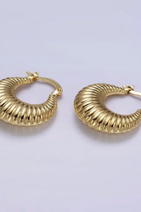 Chubby Croissant French Lock Hoop Earrings