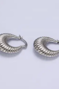 Chubby Croissant French Lock Hoop Earrings