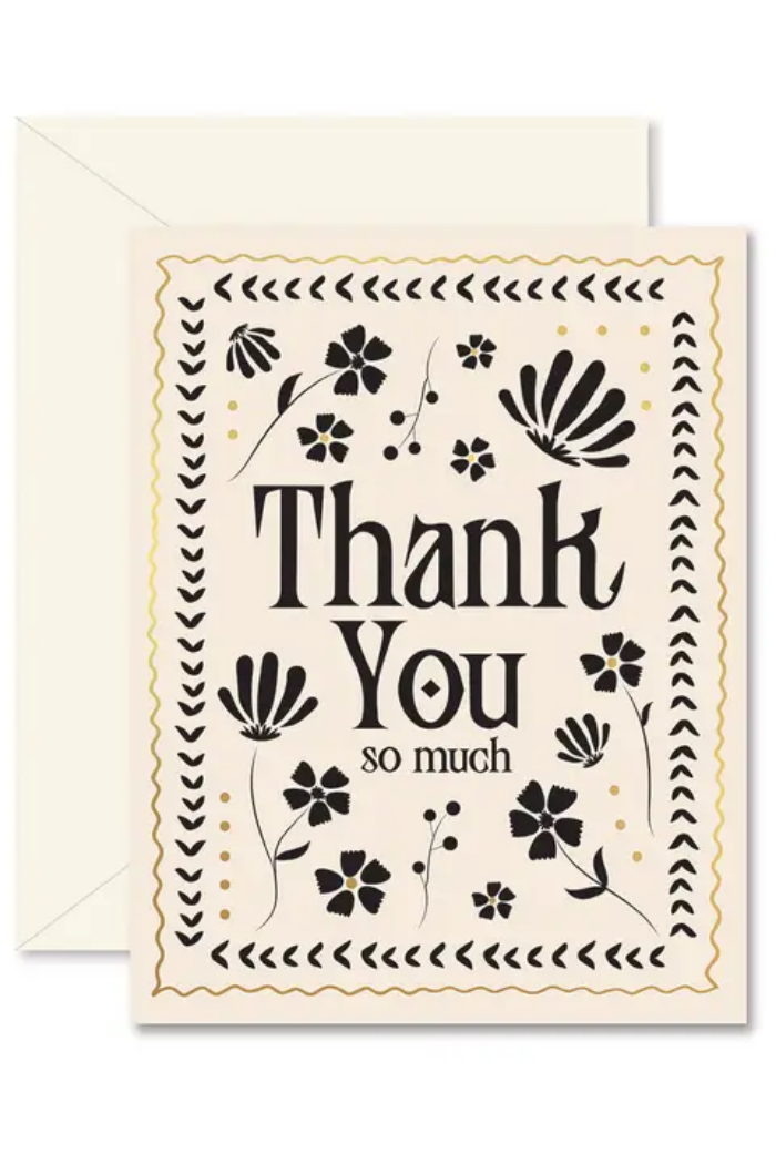 Mosaic Floral Thank You Greeting Card