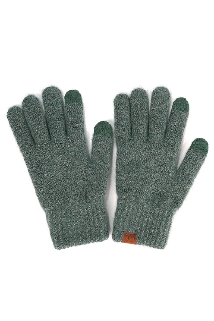 C.C. Heather Knit Plain Gloves