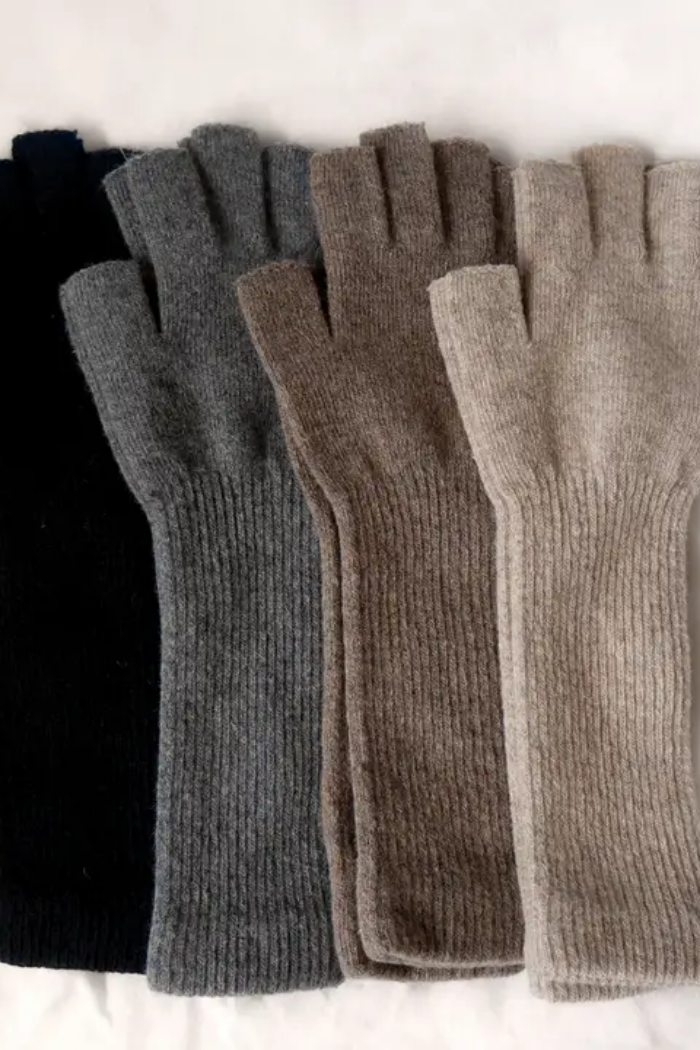 Long fingerless Wool Gloves