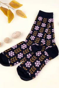 Combed Cotton Women's British Style Retro Mid-Calf Socks