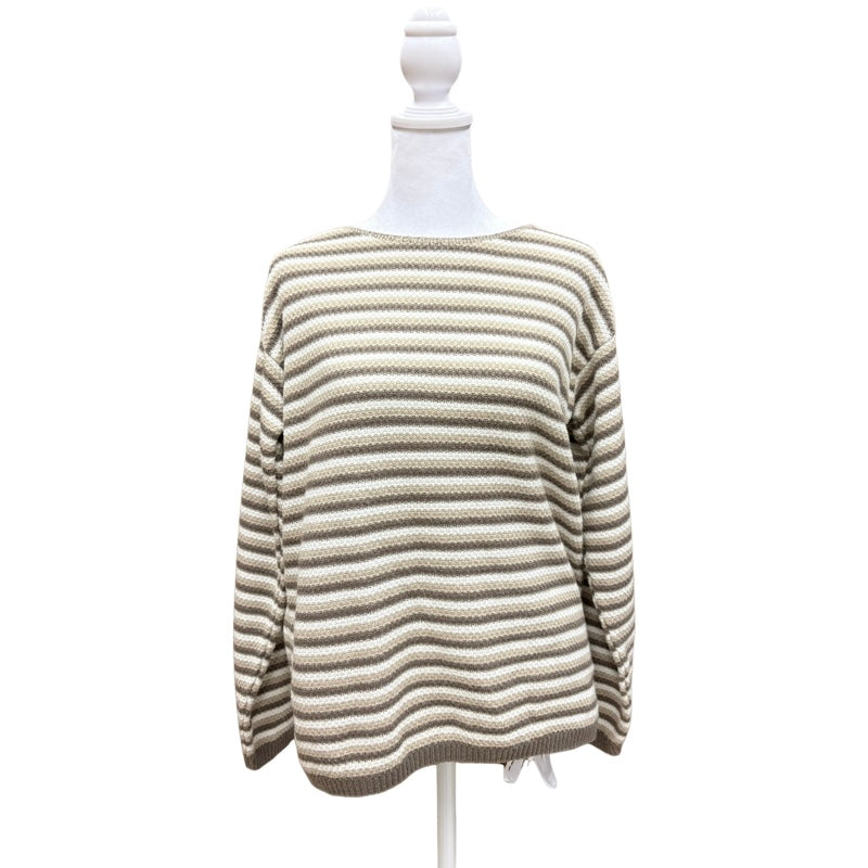 Vintage Neutral Knit Striped Sweater