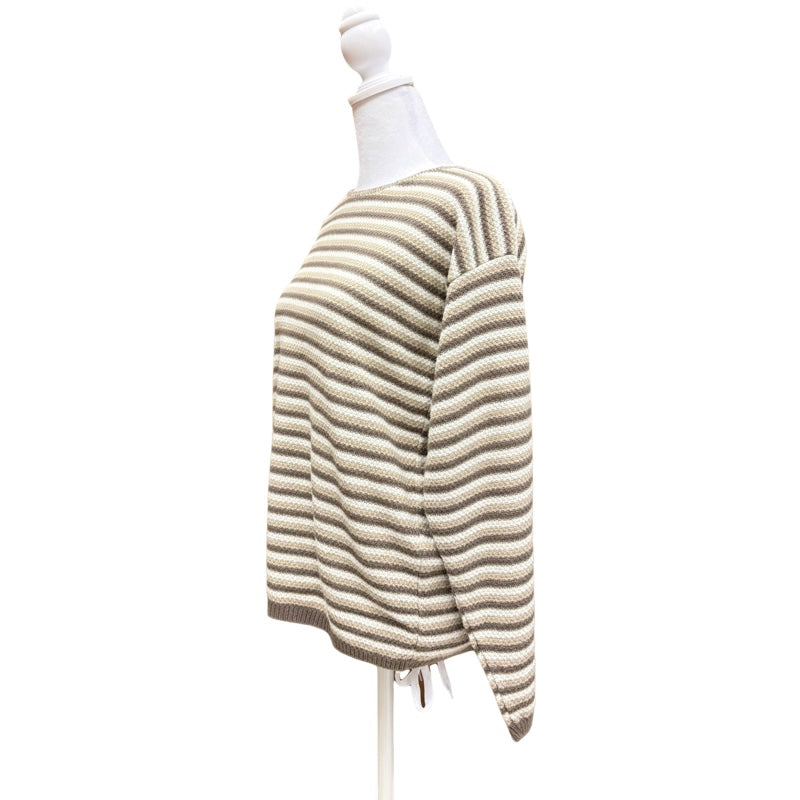 Vintage Neutral Knit Striped Sweater