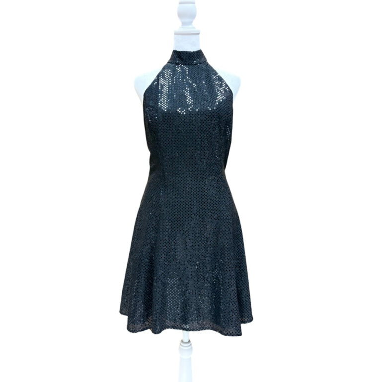 Vintage black Sequined Mini Dress